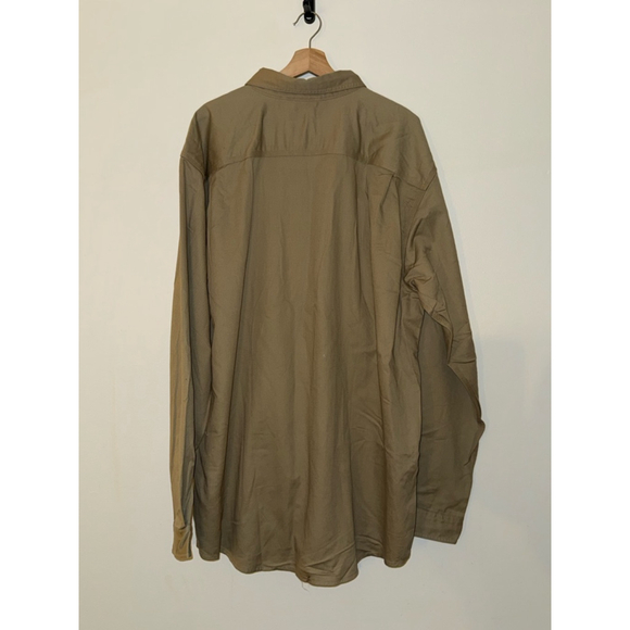 Men's Carhartt Khaki Flame Resistant Tan Casual Button Down Shirt size 2XLT NWT - Picture 7 of 10